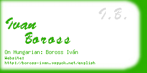 ivan boross business card